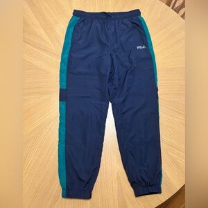 FILA Woven Track Pants, Navy with stripe